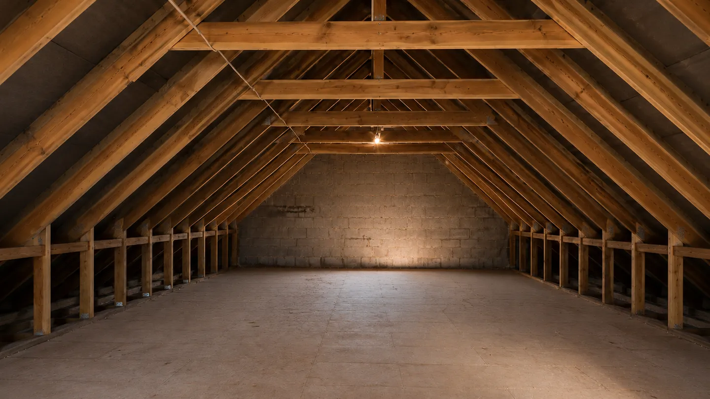 Empty attic before conversion in County Meath