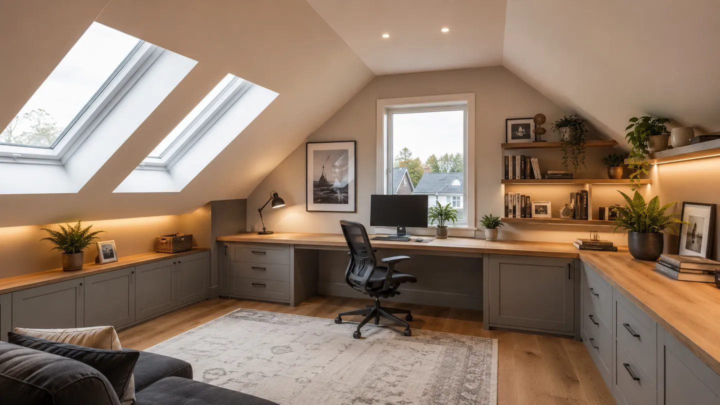 Bright attic study conversion with skylight, County Meath
