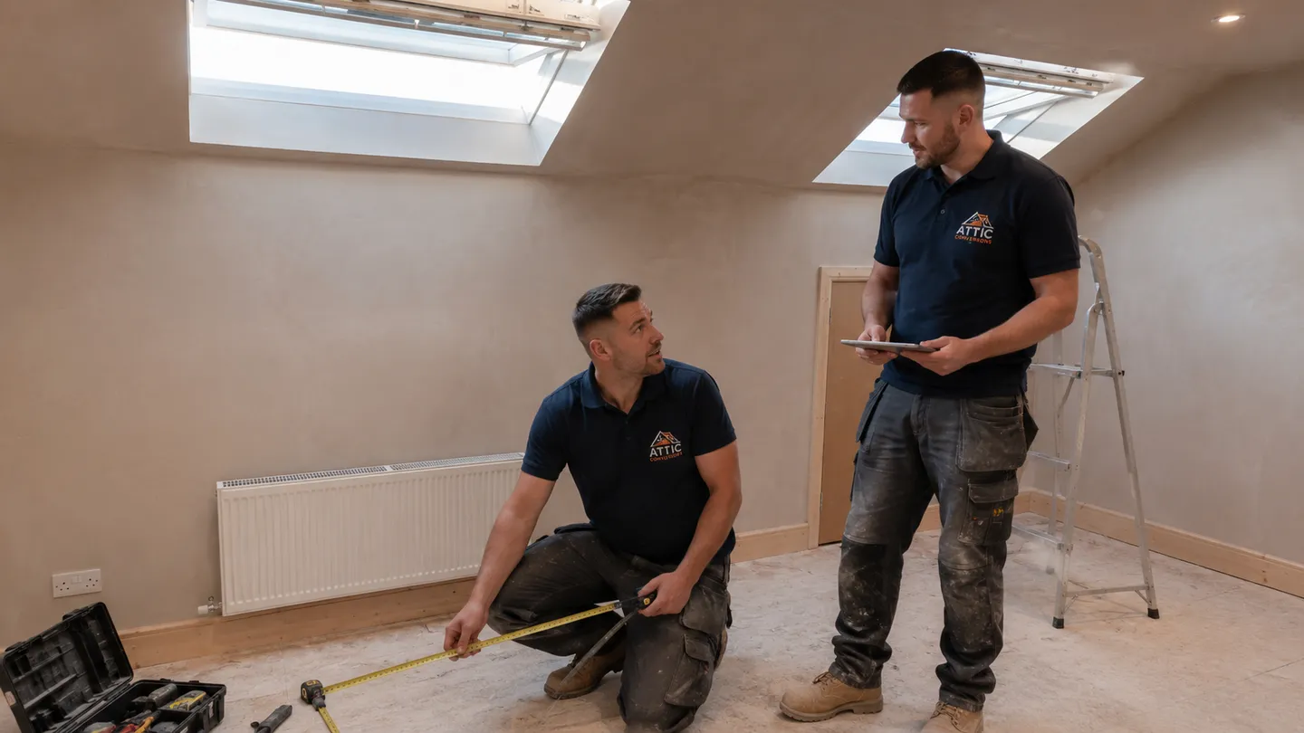 Attic Conversions Meath staff working on an attic conversion on site